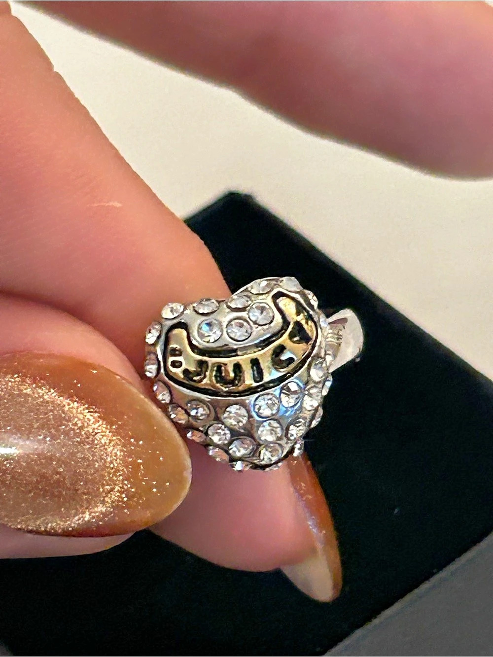 Juicy Couture Crystal Heart Ring - Y2K